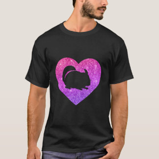 T-shirt Cadeau Coeur Cute Chinchilla Pour Filles Ados Et F