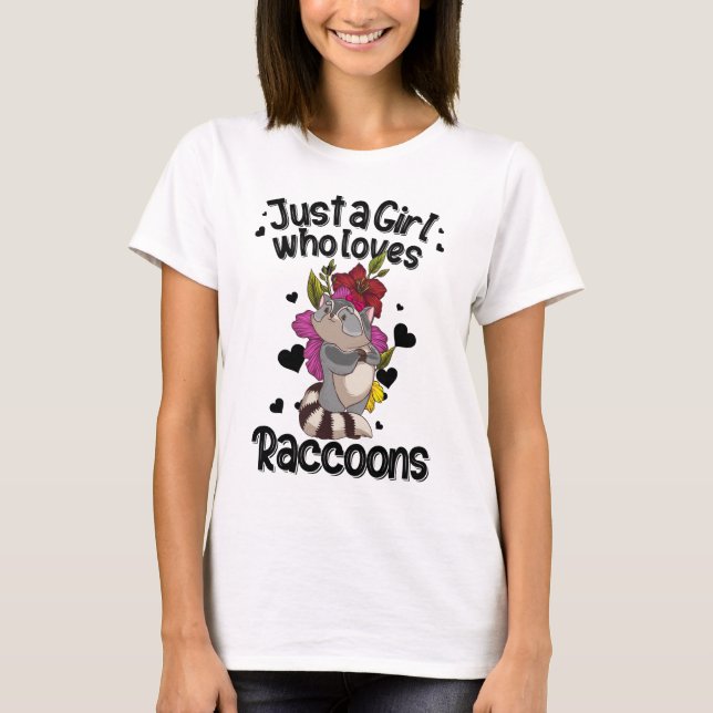 T-shirt Cadeau Cute Raccoon Pour Filles Femmes Trash Panda (Devant)