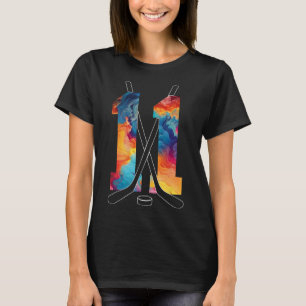 T-shirt Cadeau d'anniversaire 11 ans de hockey sur glace _