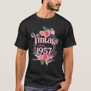 T-shirt Cadeau D'Anniversaire Des Femmes Né En Avril 1957 