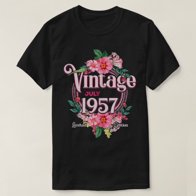 T-shirt Cadeau D'Anniversaire Des Femmes Né En Juillet 195 (Design devant)
