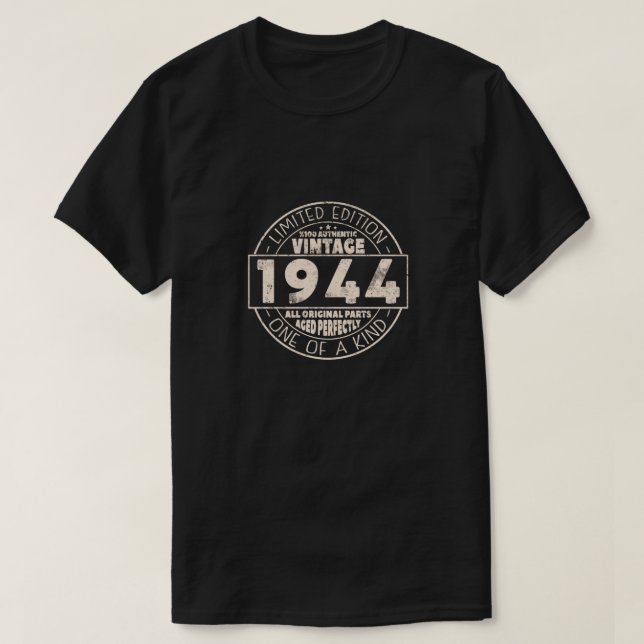 T-shirt Cadeau d'anniversaire vintage 1944 (Design devant)