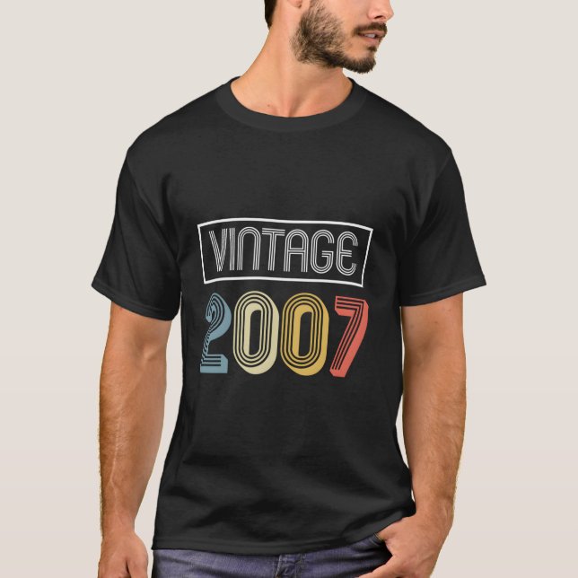T-shirt Cadeau d'anniversaire vintage 2007 (Devant)