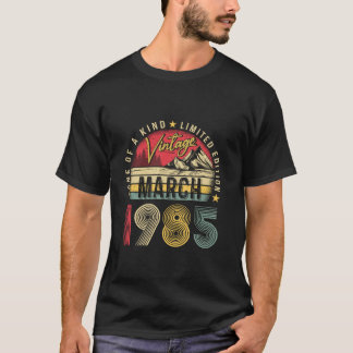 T-shirt Cadeau de 40 ans Vintage mars 1985 Hommes rétro 40