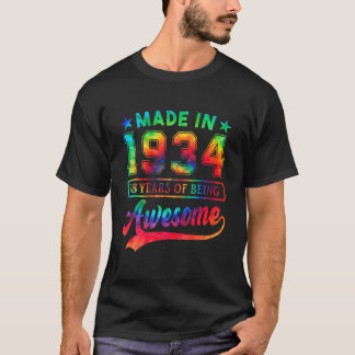 T-shirt Cadeau de 88e anniversaire pour 88 ans Tie Dye Awe