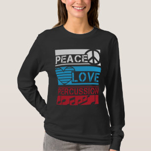 T-shirt Cadeau de batteur pour l'amour de paix de