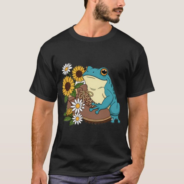 T-shirt Cadeau de bottes de randonnée grenouille (Devant)