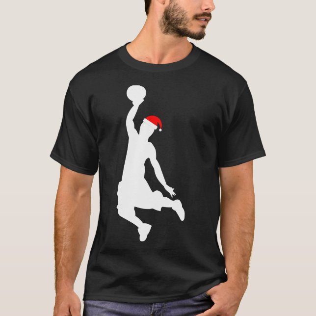 T-shirt Cadeau de casquette de Père Noël de silhouette de (Devant)