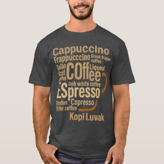 T-shirt cadeau de conception de tasse à café typographique