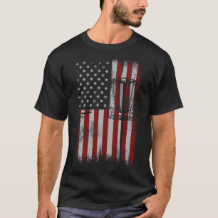 T-shirt Cadeau de disque de golf de drapeau américain rétr