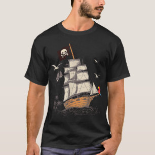 T-shirt Cadeau de drapeau de pirate de bateau nautique de