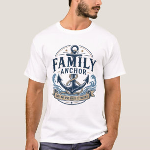 T-shirt Cadeau de Fête des Pères Ancre de Famille Nautique