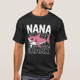 T-shirt Cadeau de grand-mère requin Nana drôle mignon rose