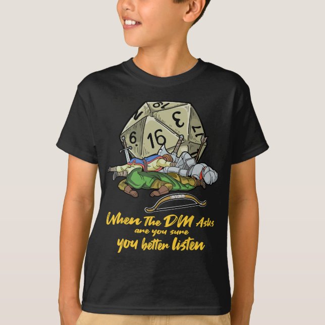 T-shirt Cadeau De Jeu Tabletop Quand Le DM Demande (Devant)