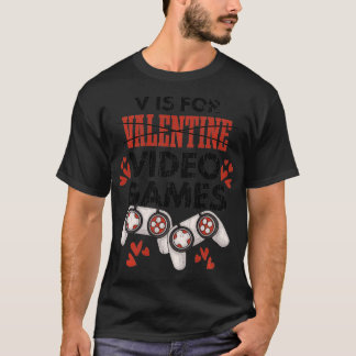 T-shirt Cadeau De Jour Valentines Pour Joueur Vidéo Drôle 