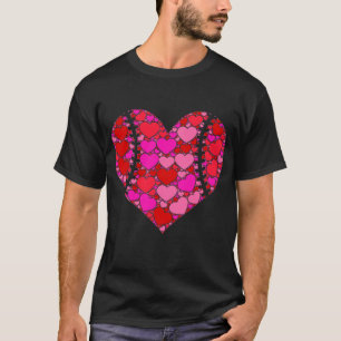 T-shirt Cadeau de la Journée des Valentines du Coeur Roug
