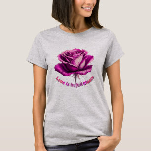 T-shirt Cadeau de la Saint-Valentin Rose sur mesure en ple