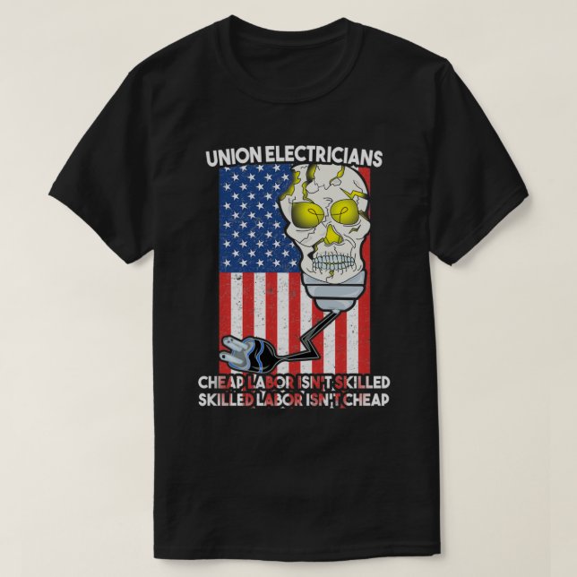 T-shirt cadeau de l'électricien syndical pour les travaill (Design devant)