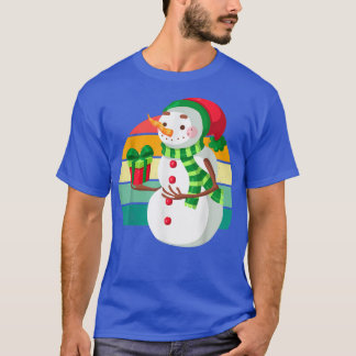 T-shirt Cadeau de l'homme de neige Père Noël Noël Arbre Lu