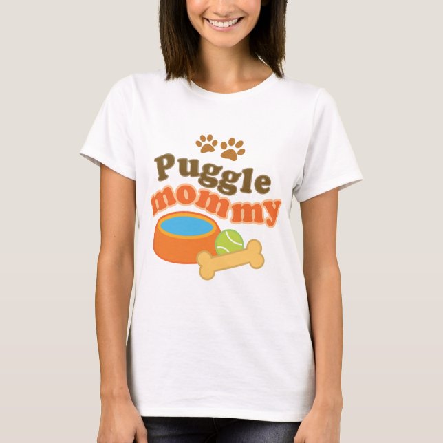 T-shirt Cadeau de maman de race de chien de Puggle (Devant)
