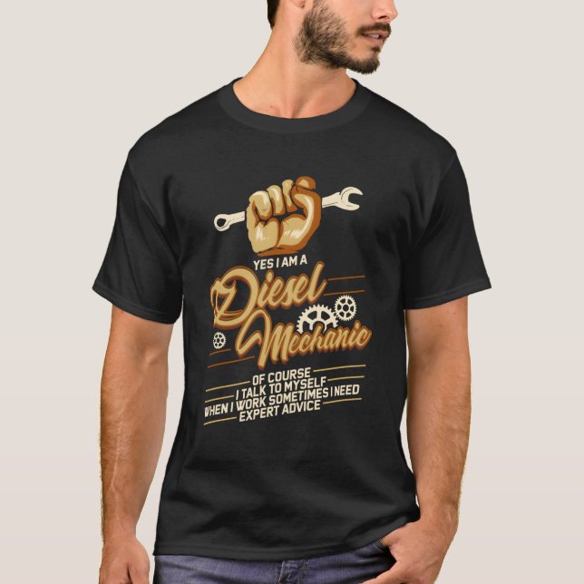 T-shirt Cadeau de mécanicien de camion diesel (Devant)