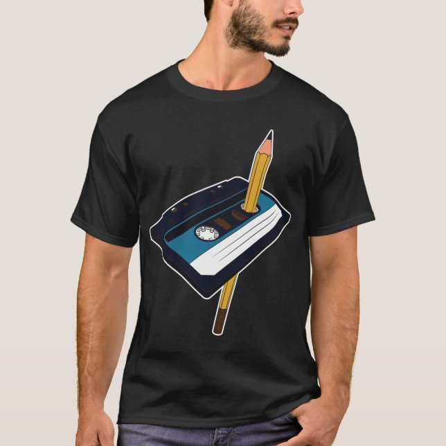 T-shirt Cadeau de Mixtape d'audiocassette de stylo de (Devant)
