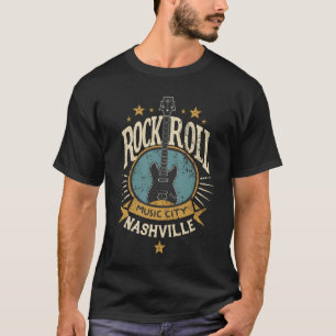 T-shirt Cadeau de musique de Nashville Rock Roll Music Cit