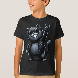 T-shirt Cadeau de musique Funny Cat Rock On pour hommes fe