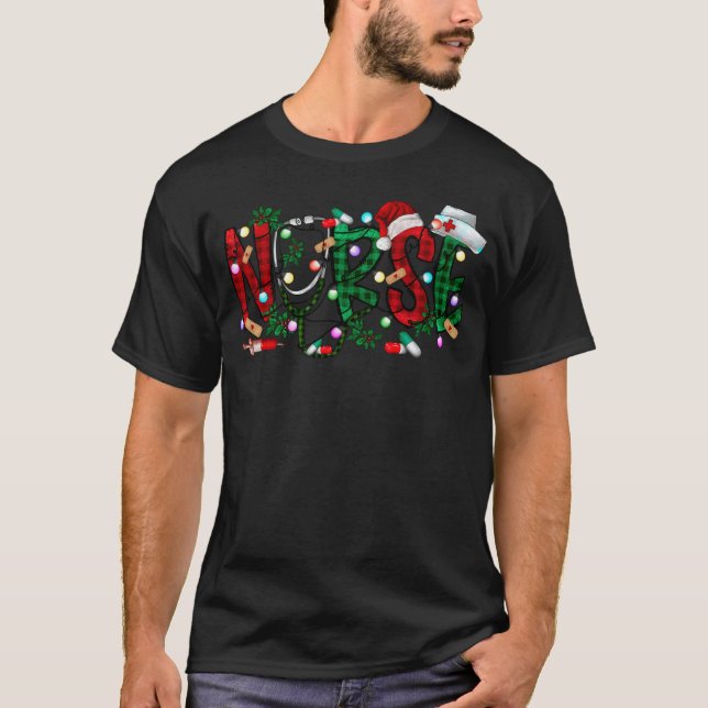 T-shirt Cadeau de Noël de l'infirmière (Devant)