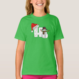 T-shirt Cadeau de Noël lettre h blanche 