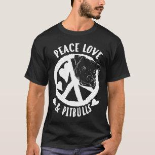 T-shirt Cadeau de paix mignon amour et pitbulls hommes et