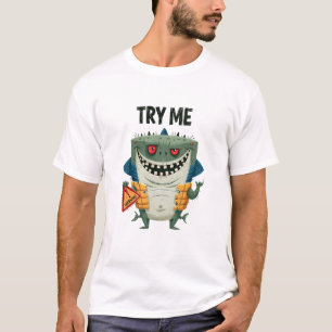T-shirt Cadeau de personnage d'alien requin drôle Essaie M