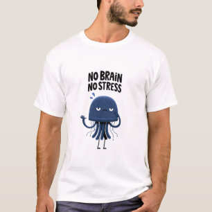 T-shirt Cadeau de personnage de méduse drôle sans cerveau