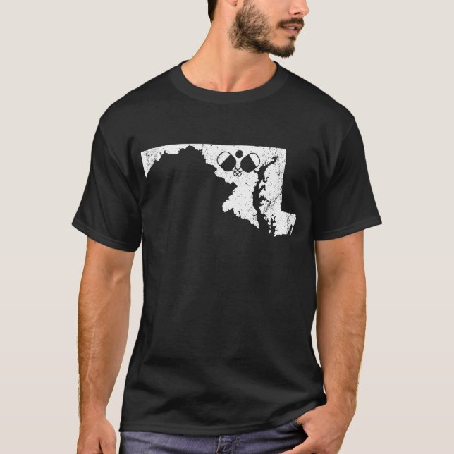 T-shirt Cadeau de Pickleball de chemise du Maryland (Devant)