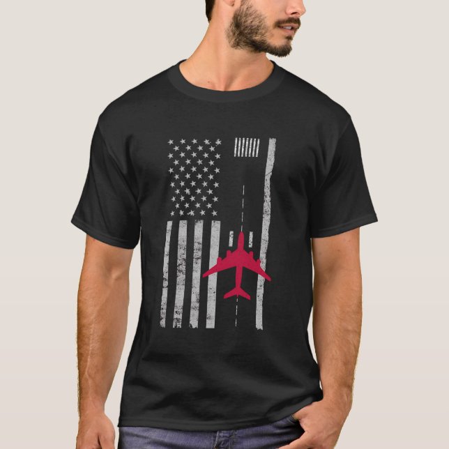 T-shirt Cadeau de pilote d'avion de la piste de l'aéroport (Devant)