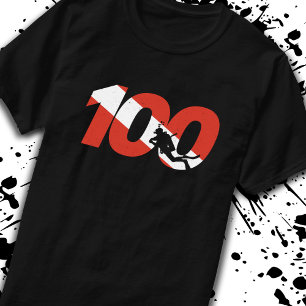 T-shirt Cadeau de plongée - 100e plongée - Plongée à fond