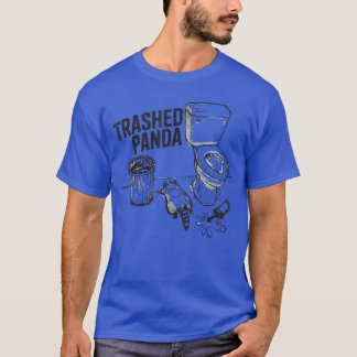 T-shirt Cadeau de raton laveur ivre drôle de Panda détruit
