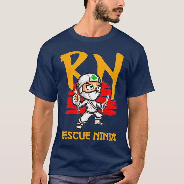 T-shirt Cadeau de soins infirmiers Secourt amusante Ninja  (Devant)