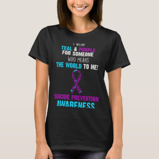T-shirt Cadeau de soutien et de prévention sarcelle violet