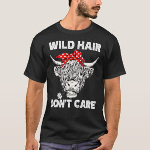 T-shirt Cadeau de vache Highland drôle Cheveux Sauvages S'