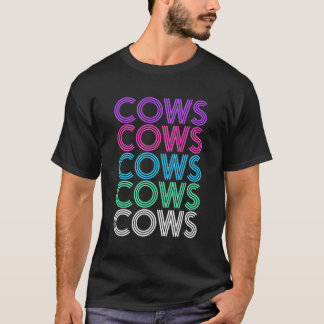 T-shirt Cadeau De Vache Rétro Pour Ses Femmes Ou Filles