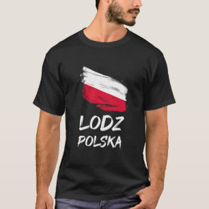 T-shirt Cadeau de voyage de Lodz Pologne Drapeau éclabouss