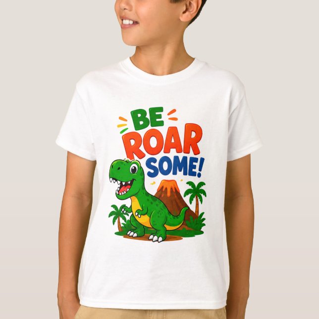 T-shirt 🦖 Cadeau d'enfant dinosaure rugissant ⭐ (Devant)
