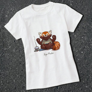 T-shirt Cadeau d'enseignant de yoga de Panda Rouge Artwork