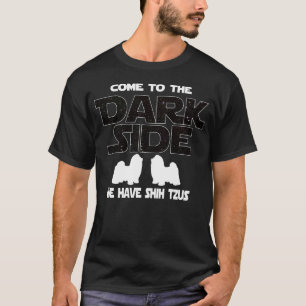 T-shirt Cadeau drôle de côté en noir de chien de Shih T