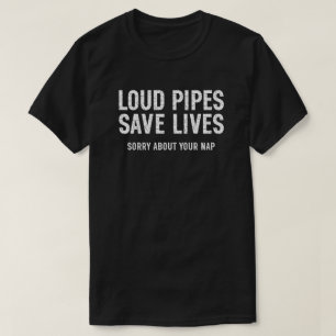 T-shirt Cadeau drôle de moto pour motard « Tuyaux bruyants