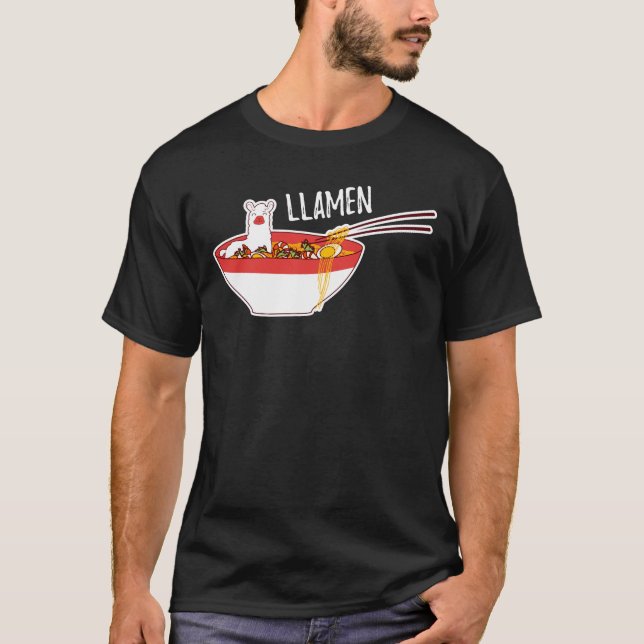 T-shirt Cadeau drôle de Ramen de lama de Llamen pour des (Devant)