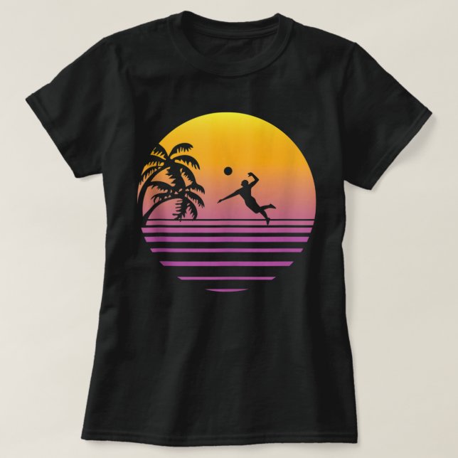 T-shirt Cadeau du joueur de volleyball Retro - Volle de pl (Design devant)