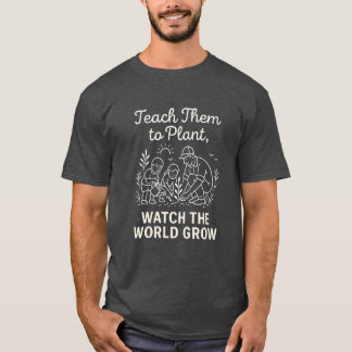 T-shirt Cadeau Eco Papa | Apprenez-les au Plante Tee