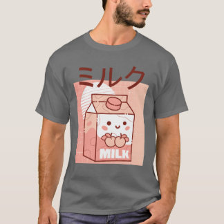 T-shirt Cadeau esthétique japonais kawaii pêche lait 90s